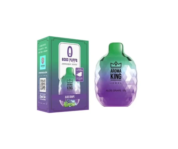Безникотиновый одноразовый Pod Aroma King Jewel 8000 650 mAh Aloe Grape 0% (Алое с виноградом)